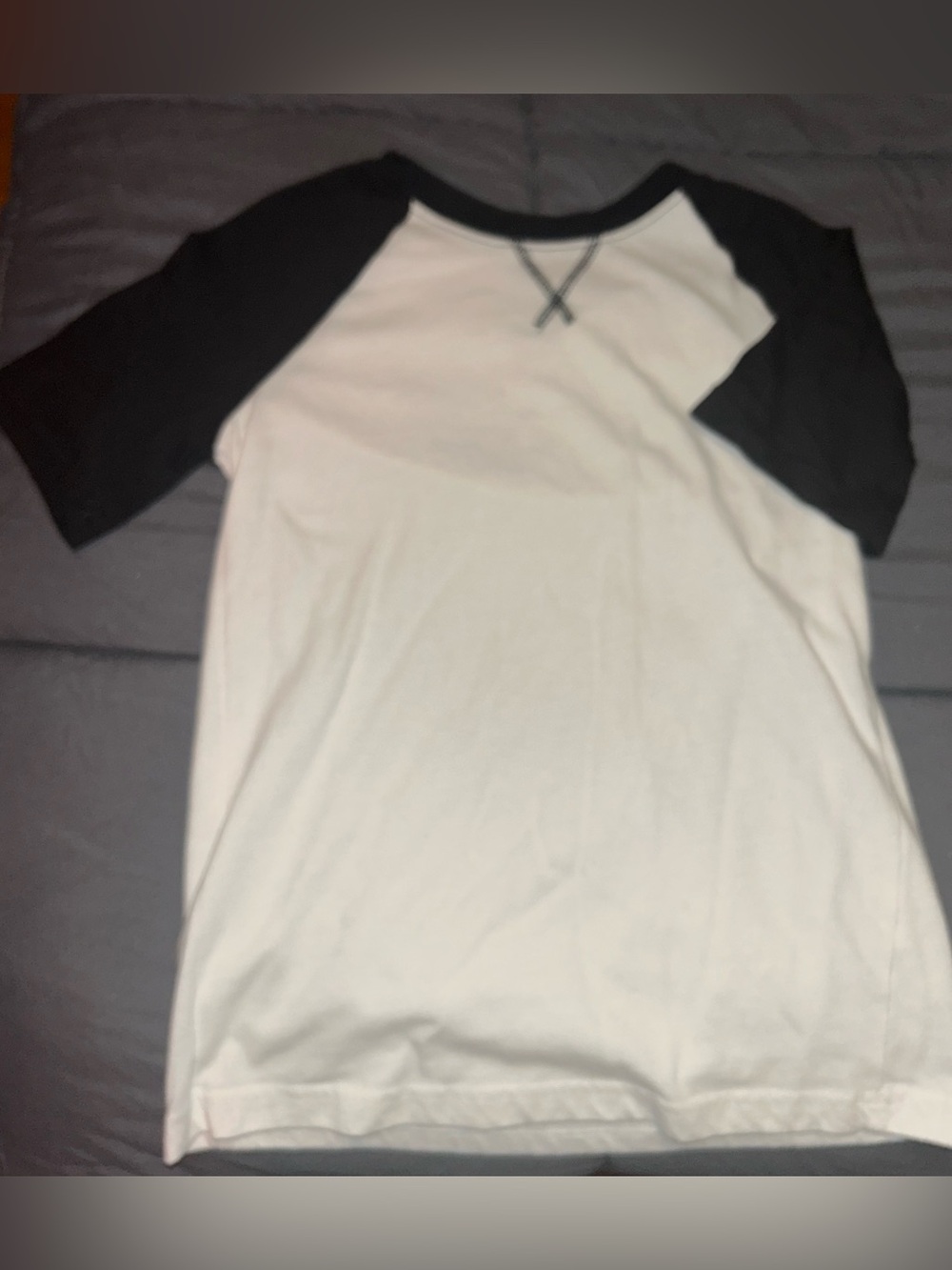 jumping beans White and Black Raglan Short Sleeve Tee